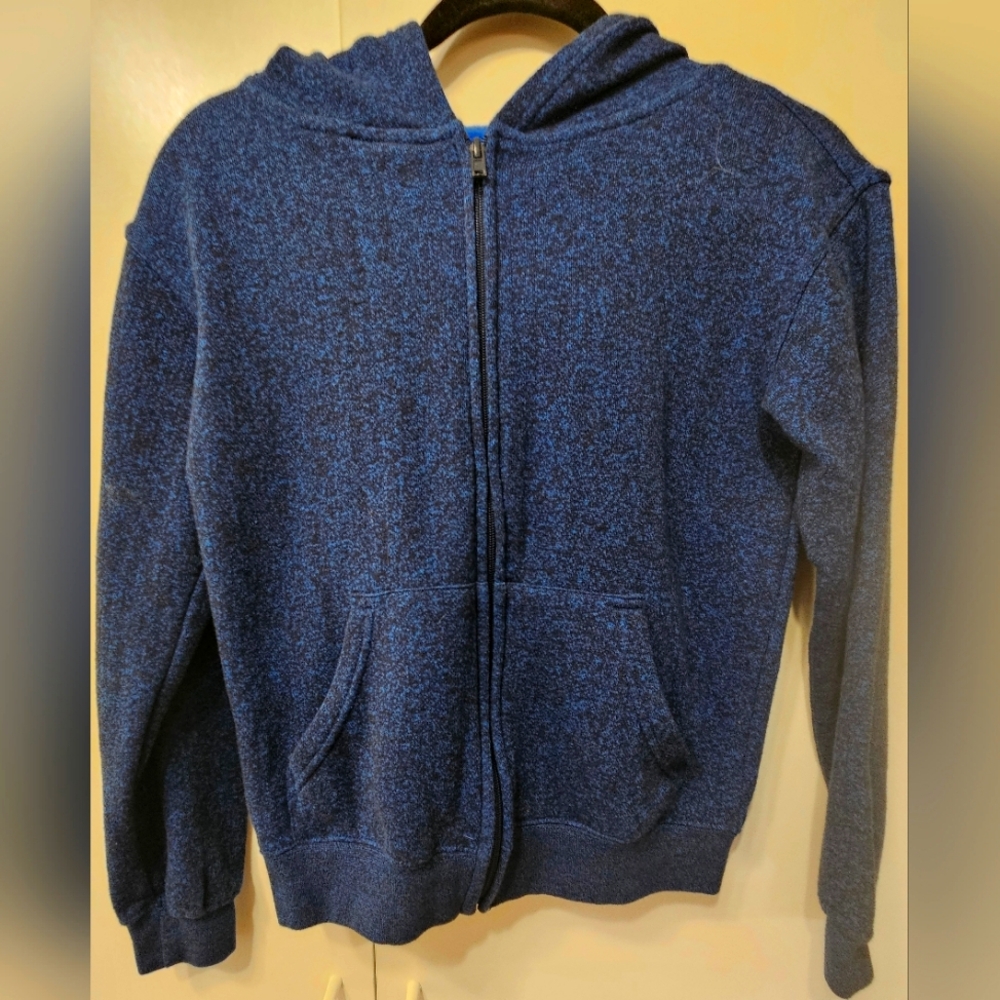 Disney boys Jacket Size meduim. In blue and black with zipper and hood.